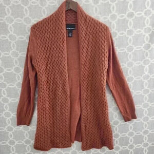 Cynthia Rowley Wool Angora Women's L Open Front Knit Sweater Cardigan